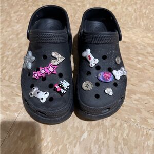 CROCS Black Platform with Charms